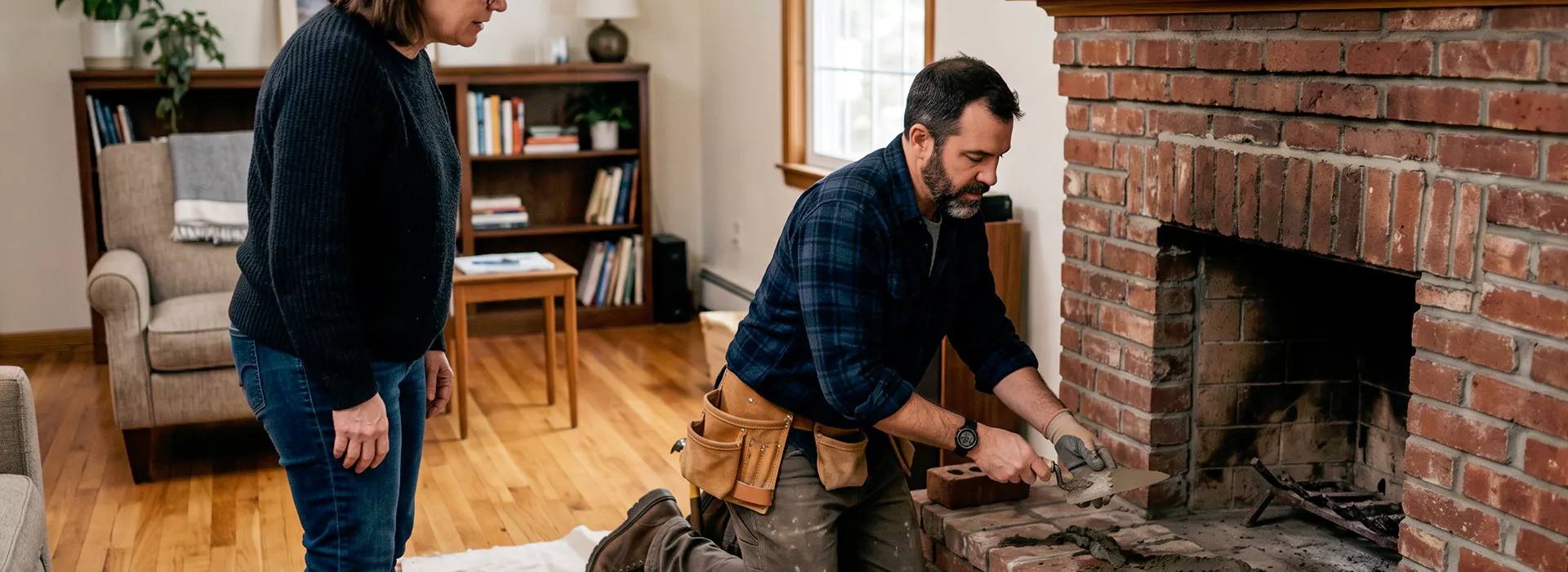 Brick Fireplace Repair in Bridgewater