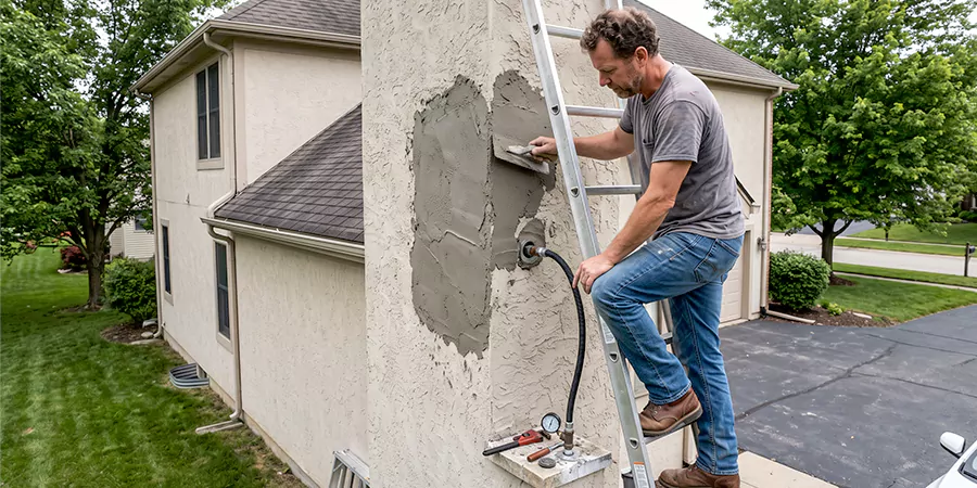 Gas and Stucco Chimney Repair Bridgewater