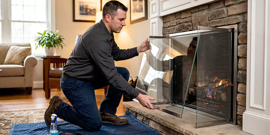 Fireplace Glass Panel and Screen Installation Bridgewater