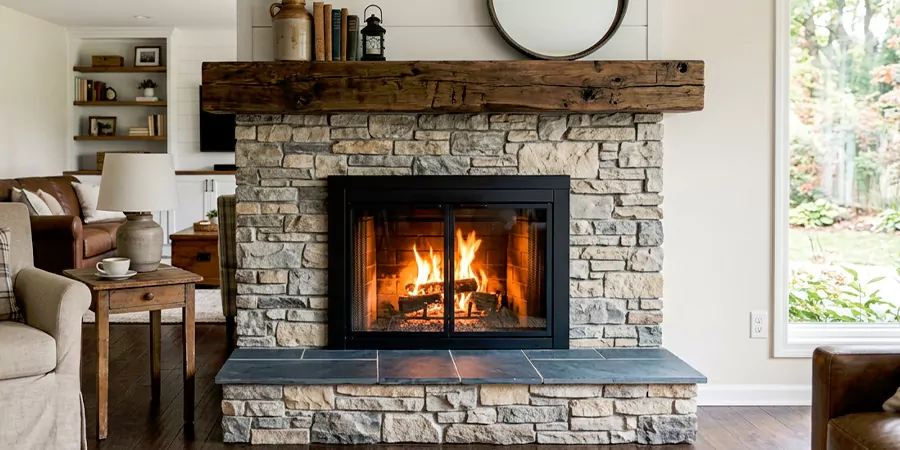 Modern and Farmhouse Fireplace Makeover Bridgewater