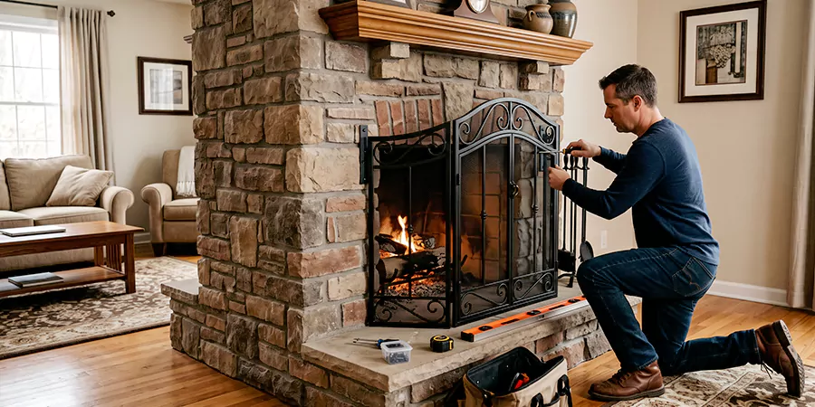 Custom and Decorative Fireplace Screen Installation Bridgewater