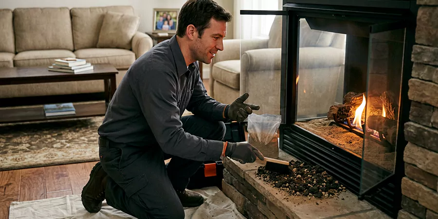 Sand and Embers for Gas Fireplace Bridgewater